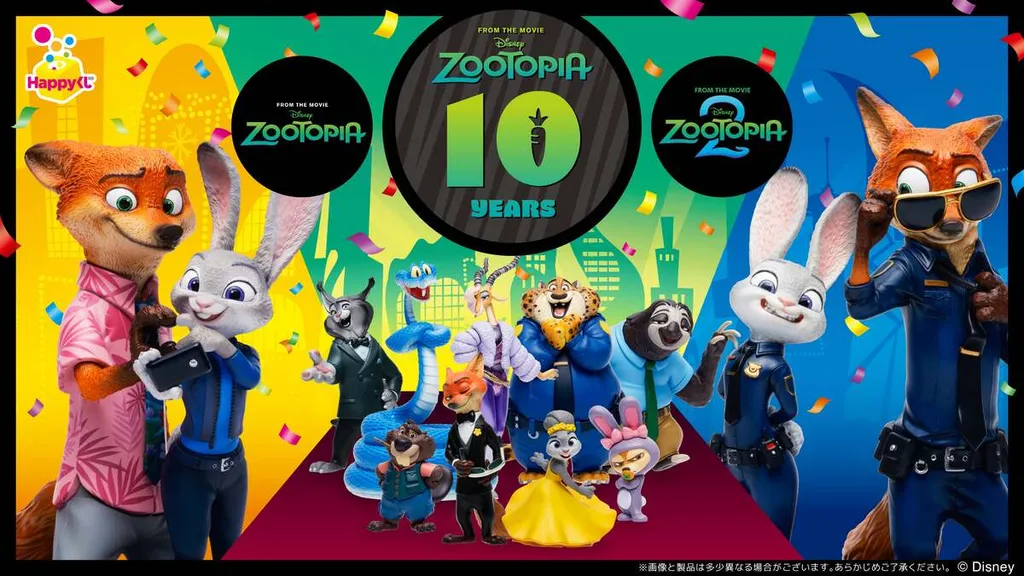 ズートピア公開10周年のHappyくじ発売！セルフィーフィギュア含む全8
